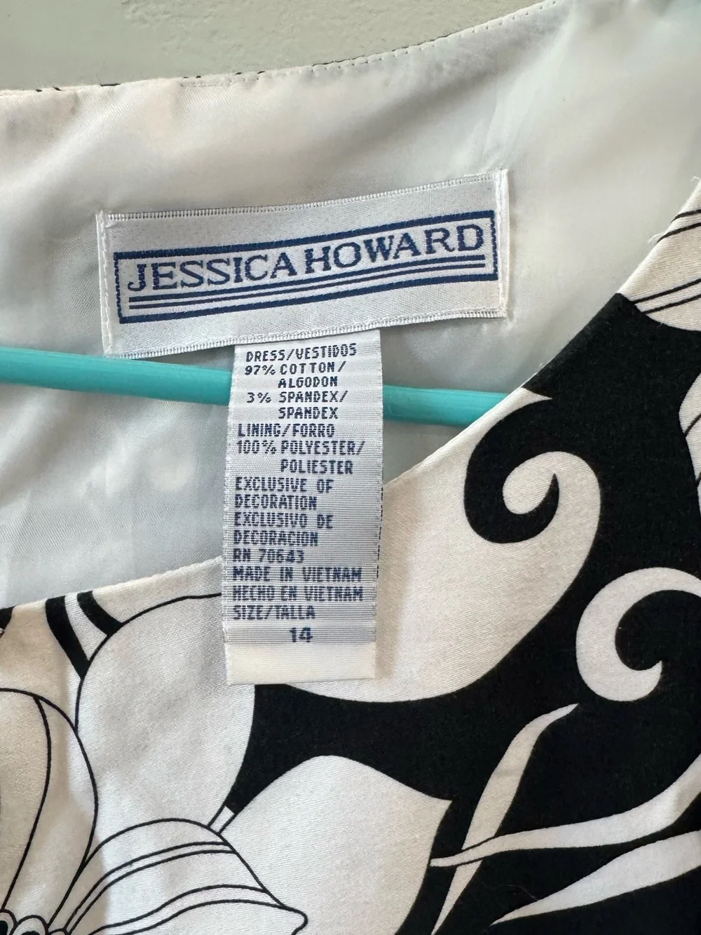 Jessica Howard Sheath Dress Black and White Size 14 - Picture 3 of 3
